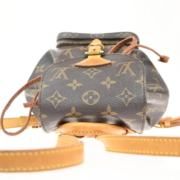 LOUIS VUITTON Mini Montsouris Backpack Bag Monogram Leather Brown M51137 78KC503 main image 14